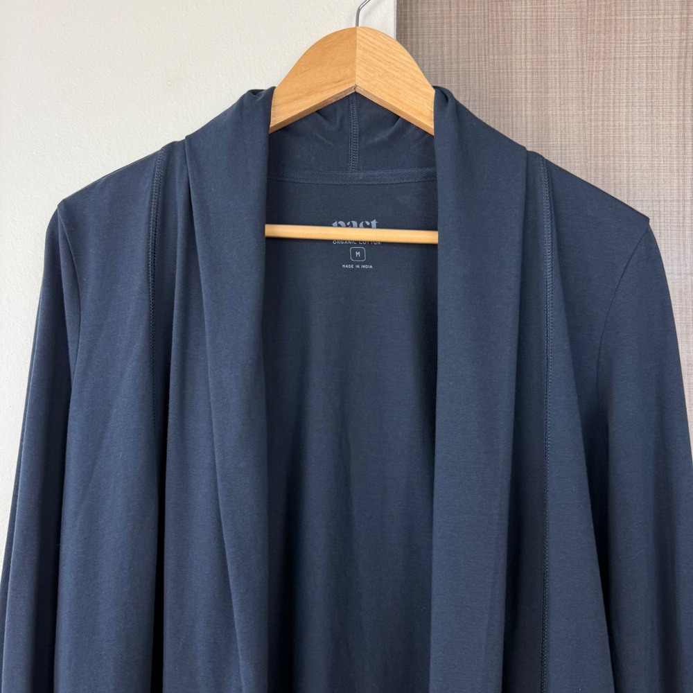 Pact Navy Organic Luxe Essential Swing Cardigan Open Size Medium - Picture 6 of 15